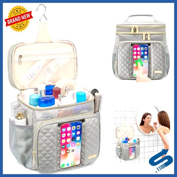 Large Hanging Travel Toiletry Bag Water Resistant Shower Caddy Dorm Essentials - Picture 2 of 7